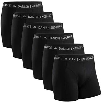 DANISH ENDURANCE 6 Boxer Homme en Coton Super Doux Oeko-TEX®, Coupe Classique, Grand Maintien et Confort, Boxer