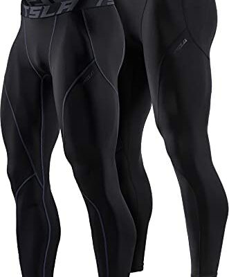 TSLA Sous-vêtement de compression thermique pour homme Wintergear Legging de sport avec doublure en polaire