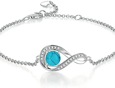 Bracelet Gemlanto en argent Sterling infini améthyste février Bracelet de pierre de naissance pour les femmes cadeau de bijoux de la saint-valentin