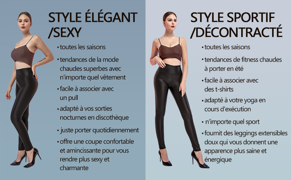 Leggings en cuir pour femme