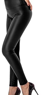 SOGNO D'ORO pantalon en cuir pour femme Leggings en simili cuir pantalon en cuir Sexy taille haute Stretch PU pantalon Sexy