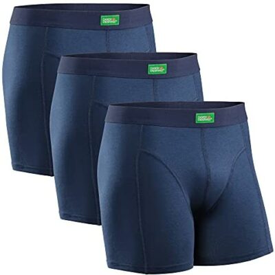 DANISH ENDURANCE Boxer pour homme en coton biologique extensible, super doux, confortable, durable, coupe classique, sans étiquette, lot de 3, noir, bleu, blanc