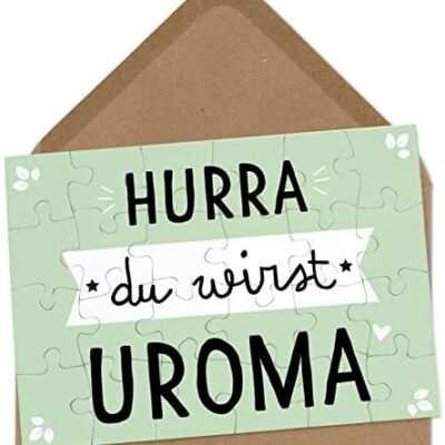 OWLBOOK Vous annoncerez un grand puzzle de grand-mère avec des idées de cadeaux d'enveloppe de lettre pour la famille pour la naissance et la grossesse