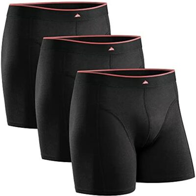 DANISH ENDURANCE Lot de 3 boxers en fibre de bambou pour homme, doux, ajustés et respirants, noir, blanc, gris