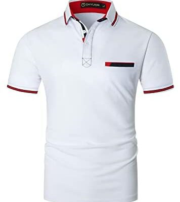 GHYUGR Chic Polo à manches courtes pour homme avec poche classique Golf Tee Summer Shirt Top