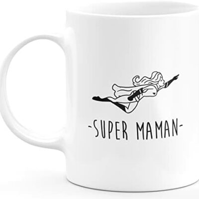 quoteazur - Mugs Super Maman - Cadeaux Maman Originaux - Idées Cadeaux Anniversaire Maman - Cadeaux pour une Jeune ou Future Maman