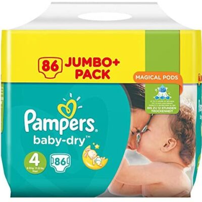 Pampers Baby Dry Couches Taille 4 (8-16kg) - Paquet de 1 (x86 Couches)