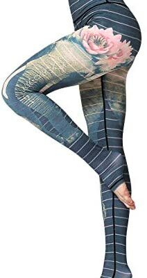 Pantalon de yoga taille haute pour femme Motif aquarelle FLYILY Legging d'entraînement