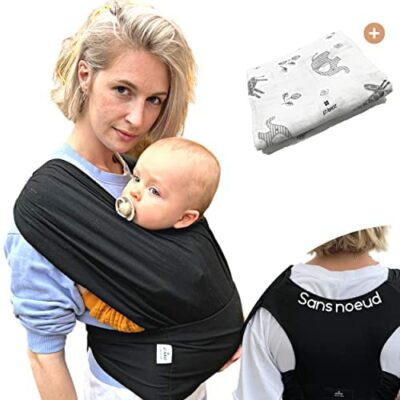 Easy Sling-Noir-Mains-Libres-Noeud-Sans-Renforcement-Lien-Renforcement-Porte-Nouveau-Né-Naissance Physiologique Porte-Bébé-Cadeau Simple Liste de Naissance Parent Créatif 10kg