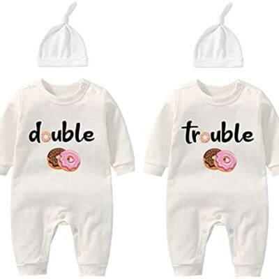 culbutomind Twins body bébé avec capuche - pyjama nouveau-né - cadeau pour jumeaux