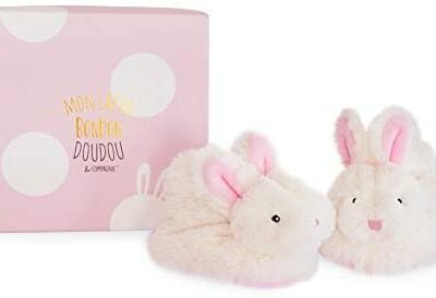 Doudou et Compagnie - Chaussons bébé fille avec hochet - Candy Bunny - 0/6 mois - Rose - DC1308