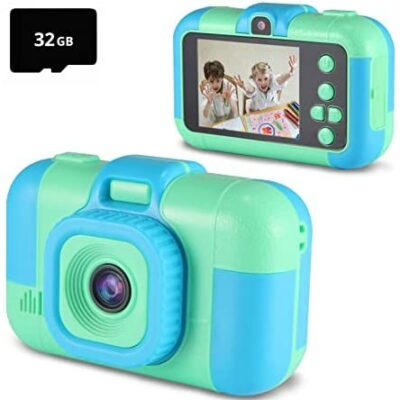 Appareil photo pour enfants, appareil photo numérique pour enfants, caméra vidéo HD 1080p grand écran OMWay 2,4 pouces, appareil photo selfie 20MP jouet pour garçons de 3 à 10 ans, cadeau d'anniversaire de Noël garçon 4 5 6 ans-bleu