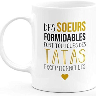 Mugs Grandes Sœurs Spécial tatas - Mugs Originaux Faire-Part Grossesse Tata Naissance Enfant Idées Cadeaux Faire-Part Bébé Filles Garçons