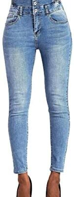 Glook Pants Jeans Femme Slim Taille Haute Jeans Pantalon Stretch