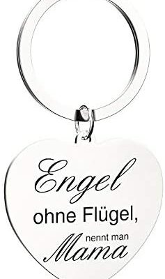 OYEFLY porte-clés maman porte-clés coeur avec gravure "Ange sans ailes, on appelle maman" comme anniversaire - cadeau - maman - fête des mères - cadeau fête des mères