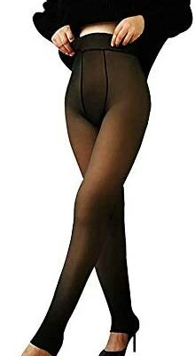 SIMYJOY Legging thermique pour femme doublé polaire translucide taille haute body en velours thermique