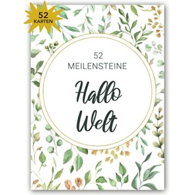 52 cartes d'étape de bébé dans un style verdoyant tendance pour les jeunes filles - la boîte de rappel populaire de Dad's tales® coffret cadeau pour la douche de bébé de grossesse de naissance - cartes d'étape