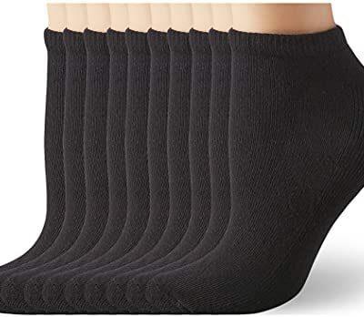 Amazon Essentials Lot de 10 paires de chaussettes en coton légèrement rembourrées pour femme