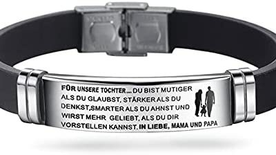 Bracelets réglables Bracelet en silicone Bracelet en acier inoxydable en silicone Cadeau d'anniversaire Cadeau de graduation pour fils fille Hommes Femmes