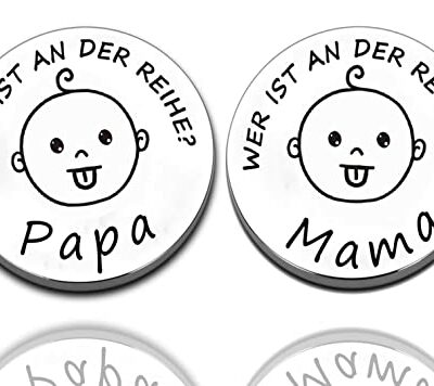 Cadeaux de naissance, nouveau papa maman cadeaux pièce de décision, cadeau de grossesse, cadeau de nouveaux parents, nouveau bébé cadeaux pièce de décision, cadeaux de baptême pour filles garçons (Argent 1)