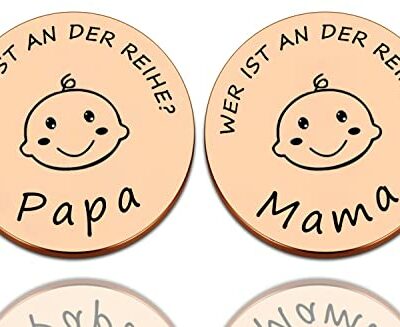 Cadeaux pour la Naissance, Nouveau Papa Maman Cadeaux Décision Coin, Cadeaux de Baptême pour Filles Garçons, Nouveaux Parents Cadeau Grossesse Cadeau, Cadeaux Personnalisés Bébé