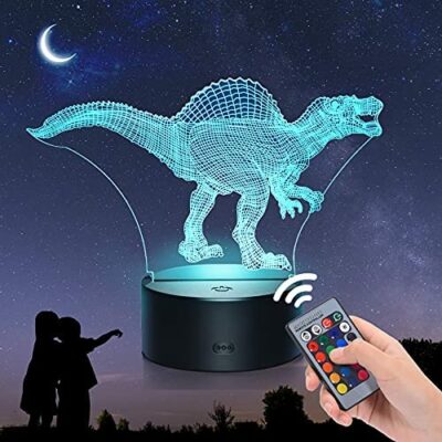 EUCOCO Veilleuse Dinosaure 16 Couleurs de Lumière Télécommande - Triceratops/Spinosaurus/Tyrannosaurus - Enfants