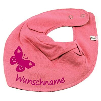 Écharpe papillon Elefantasia avec nom ou texte personnalisé, pour bébé ou enfant, personnalisable, divers modèles