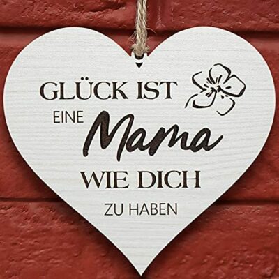 Glitzkind Coeur Décoratif en Bois Cadeau pour Maman Mère Parents pour la Fête des Mères Anniversaire Noël Plaques en Étain Rétro Vintage avec Dire Idée Cadeau Cadeau d'Anniversaire