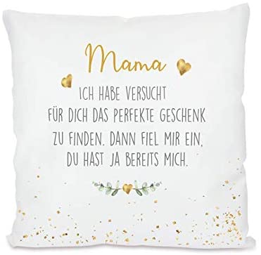 Manufacture Loving I Coussin "Maman, j'ai essayé I Cadeau pour maman, mère I Idée cadeau spéciale comme remerciement, pour anniversaire et Noël I 40x40 cm