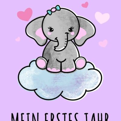 Mon album de bébé de première année : livre de bébé éléphant à écrire pour les filles.  Agenda bébé avec des rappels à remplir pour la première année ensemble sur ... les futurs parents : baby shower / naissance / baptême