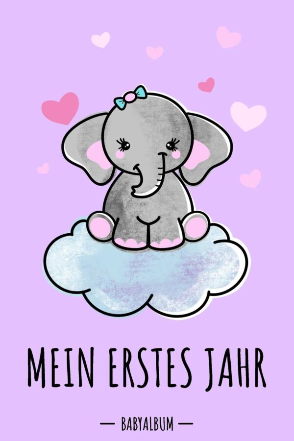 Mon album de bébé de première année : livre de bébé éléphant à écrire pour les filles.  Agenda bébé avec des rappels à remplir pour la première année ensemble sur ... les futurs parents : baby shower / naissance / baptême