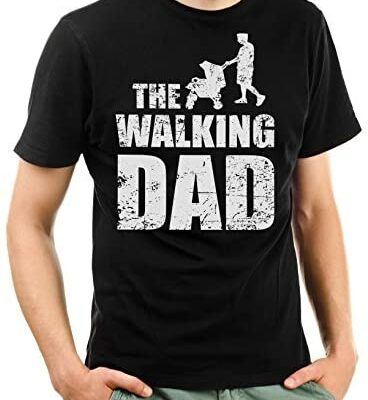 Shirtinator T-shirt humoristique pour homme I Cadeau pour papa (futur) I The Walking Dad I Original (Noir