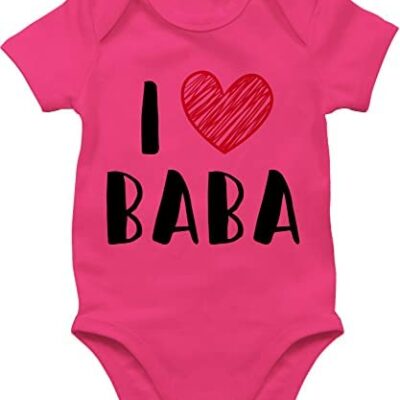 Shirtracer - Bébé mixte coloré - I Love Baba - body bébé manches courtes pour garçons et filles