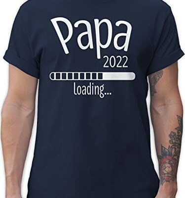 Shirtracer - Cadeau Fête des Pères Cadeau Papa - Papa 2022 Loading - Tshirt Homme et T-Shirts Homme