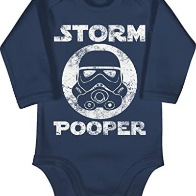 Shirtracer - Statement Sayings Baby - Storm Pooper Vintage - Body bébé manches longues