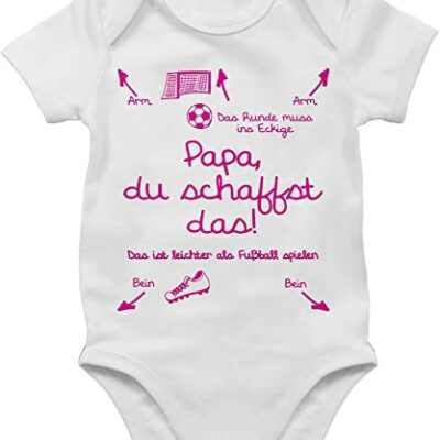 Shirtracer - barboteuse bébé fille & garçon - papa tu peux faire le football fille - body bébé à manches courtes pour garçons et filles