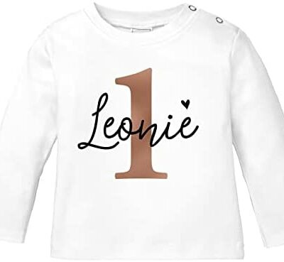 SpecialMe® personnalisé bébé chemise à manches longues anniversaire chemise personnalisée avec nom âge 1-3 garçon/fille