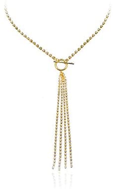 Yjdr Long Gland Collier Chandail Forme Géométrique Pendentif Longueur 41 cm Femme Meilleur Ami Sœur/Épouse/Étudiant/Parent Anniversaire Cadeau Bijoux/Or Printemps/Été