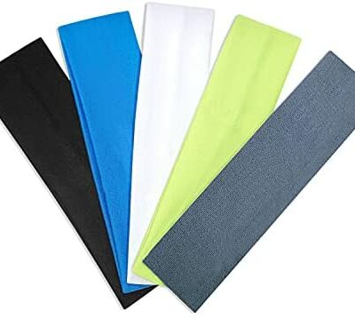 Lot de 5 élastiques à cheveux, couleurs mélangées pour homme ou femme, adaptés pour le sport, le yoga, le nettoyage du visage, le fitness, le cyclisme.