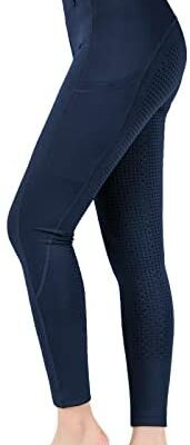 beroy culotte d'équitation leggings femmes filles avec siège intégral en silicone et poche pour téléphone portable, extrémités des jambes flexibles et élastiques pour les sports équestres