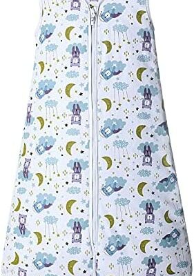 Lictin Gigoteuse Bébé - Gigoteuse Réglable Coton 2.5 Tog Bleu, Cadeau Nouveau-né Idéal 3-18 Mois (70-90cm)