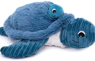 Ptipotos by les Déglingos - Peluche Sauvenou la Maman Tortue et son Bébé - Peluche Originale - Peluche Idéale à la Naissance - Idées Cadeaux Anniversaire - Peluche Très Douce - Bleu