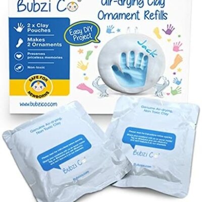 Empreintes de Bébé Cadeaux de Bébé, Moulages de Bébé Garçon, 2X Recharges d'Argile, Empreintes de Mains de Bébé, Souvenirs Personnalisés pour Décor de Chambre de Bébé, Cadeaux de Naissance Originaux - Cadeaux de Naissance Liste de Naissance