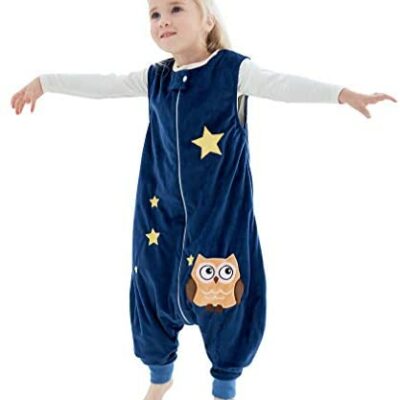 MICHLEY Bébé Hiver Pyjama Gigoteuse, Bébé Garçon Vêtements Enfants Nouveau-Né Cadeaux 1-3 Ans, Bleu