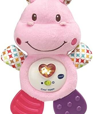 VTECH- Croc' Hippo Pink Baby First Age Toy, Hochet, 80-502555 - Version FR