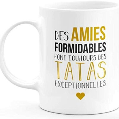 Mug Best Friends Spécial Tata - Mug Original Tata pour Faire-Part Grossesse Naissance Enfants Idées Cadeaux pour Faire-Part Bébé Filles Garçons