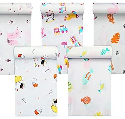 Lange carré en coton pour bébé - Super doux et léger en coton Couverture d'emmaillotage 100% coton pour bébé Serviette de bain pour bébé 80 x 80 cm Cadeaux Koo-dib pour nouveau-nés filles (Lot de 5)