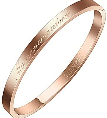 AURSTORE® Bracelet fin en acier inoxydable 316L avec message de phrase inspirante Messages multiples de 4 mm de large disponibles en couleurs or rose