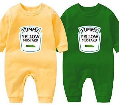 Grenouillère drôle pour bébés jumeaux - ketchup et moutarde