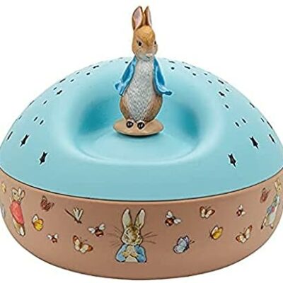 Pantalon - Pierre Lapin. - Veilleuse - Cadeau idéal pour les enfants - Projecteur d'étoiles musicales - Figurine rotative - Pile incluse